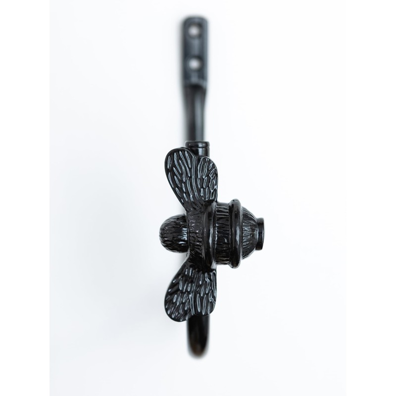 2 Black Bee Curtain Holdbacks | Brass bee Curtain Tie