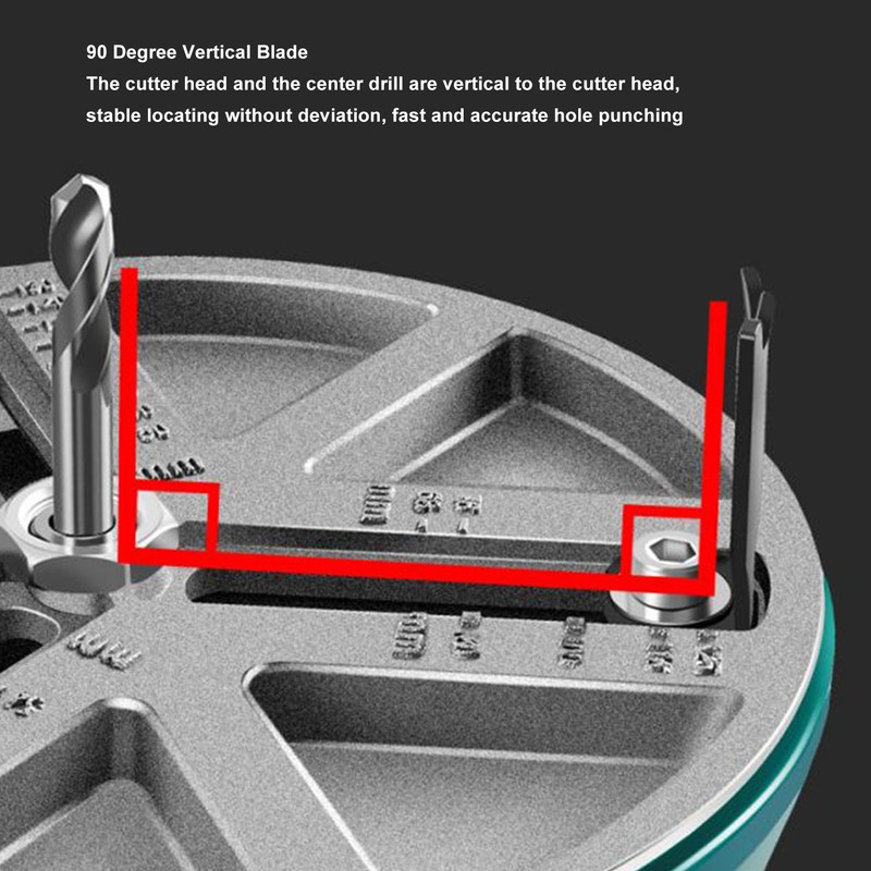 Adjustable Hole Saw Kit with 12 Blades Round Hole Opener