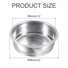 uxcell 1Pcs 51mm Coffee Filter Basket, 1-Cup Stainless Steel Reusable Espresso Coffee Machine Bowl Baskets Replacement