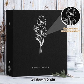 Lanpn Photo Album 4x6 1000 Pockets, Extra Large Capacity Linen Cover Picture Albums Holds 1000 Horizontal and Vertical Photos Black