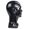 Si Fi PVC Mannequin Head Black Male Manikin Dummy Stand