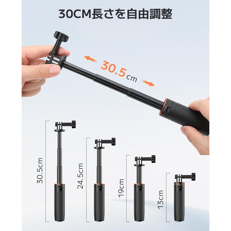 VRIG TP-35 Mini Tripod for GoPro, Selfie Stick, Auto Deployment,