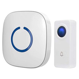 Wireless Doorbell by SadoTech – Waterproof Door Bells & Chimes Wireless Kit, 1000-ft Range,52 Door Bell Chimes, 4 Volume Levels with LED, Wireless Doorbells w/ 1 Receiver & 1 Button, Crosspoint, White