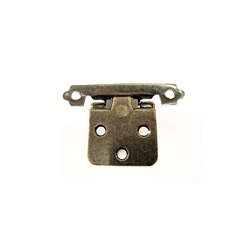 Semi-Concealed Hinge in Antique Brass - 4 Pack