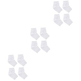 Minkissy 6pairs Moisturizing Gel Heel Socks Crack Ankle Protectors Breathable and Comfortable Design for Soft Feet Care White