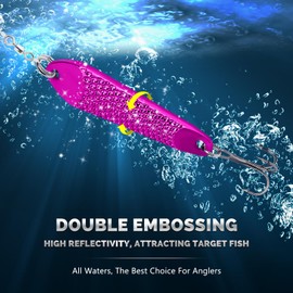 QualyQualy Fishing Lures Fishing Spoons Lure Hard Bait Jigging Spoon for Saltwater Freshwater Fishing Bass Lure 1/2oz 4/7oz 1oz 1.4oz 2oz,5PCS (1 2/5 oz)