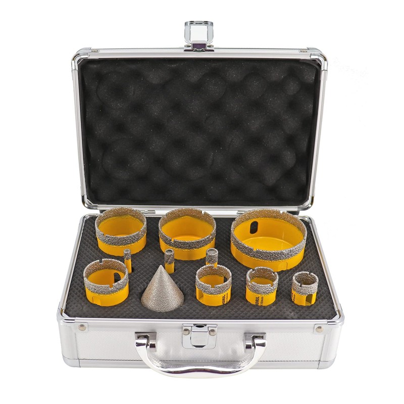 HIGHDRIL Diamond Drill Bits Kit with Triangle Shank for Porcelain
