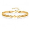 IN Chenthy Gold Initial Bracelets for Men, 18K Gold Plated