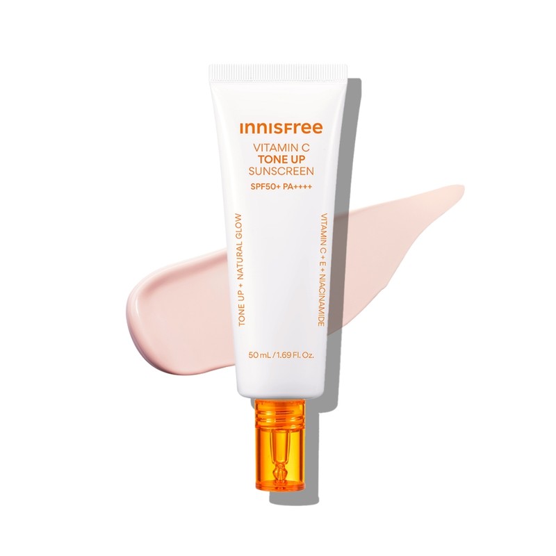 innisfree [더블구성/광노화케어] 비타민C 잡티 톤업 선크림 SPF 50+ PA++++ (미백,UV에이징)