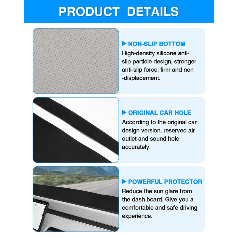 Autorder Dashboard Cover Mat for Rivian R1T 2022-2025 2026 Accessories