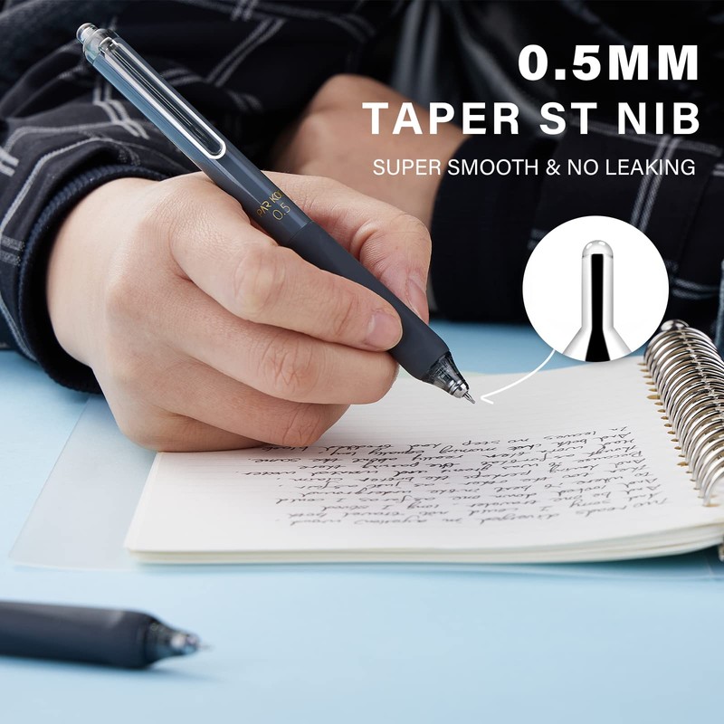 ParKoo Gel Pens Quick Dry Ink Fine Point 0.5mm, Retractable