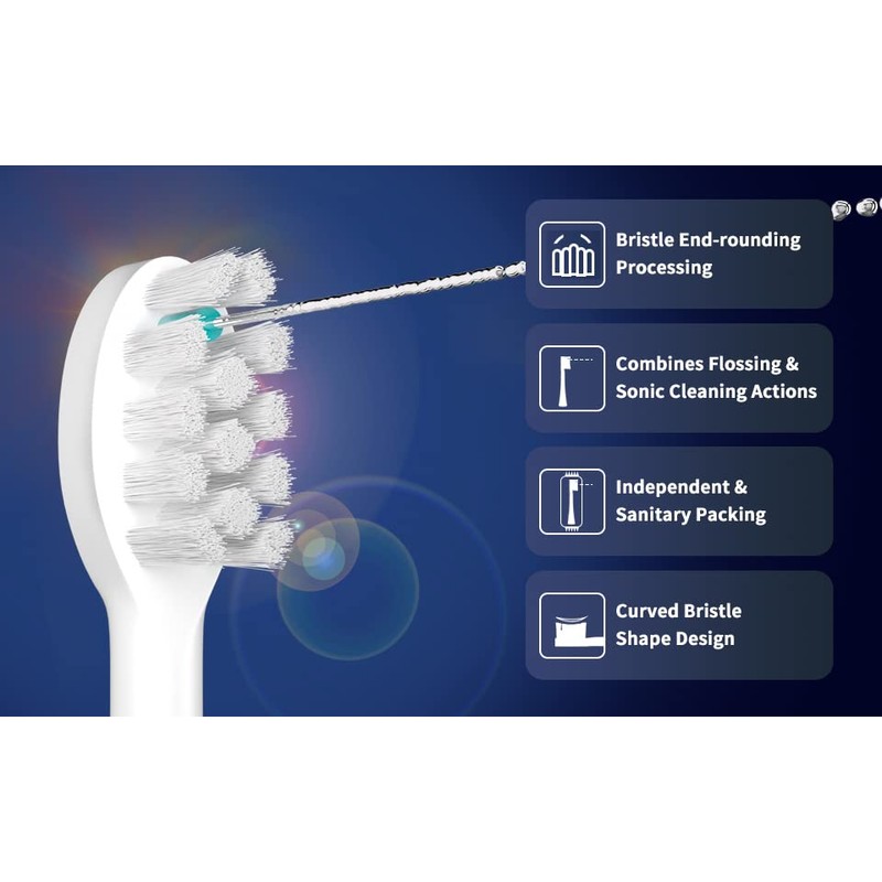 Replacement Flossing Toothbrush Heads with Covers for waterpik Sonic Fusion