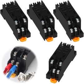 Relay Socket Base PTF08A Relay Base Set of 4 - 8 Hole Relay Base General Purpose Relay Protect Circuit Mount with Single / Screw Fastening Easy Installation Relay Compatible with HH61P HH52P MY2NJ