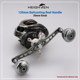 HEIGHTEN Fishing Reel Handle Knob for Shimano Daiwa Baitcasting Spinning Reel Stradic Vanford Sahara FI Tranx SLX Ballistic Exceler Tatula (30mm - Silver) (195)