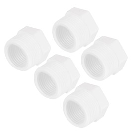 sourcing map 3Pcs PVC Pipe Fitting G3/4" Male to G1/2" Female Reducer Threaded Fitting Hex Bushing Pipe Adapter Coupler for Water System Pipe Connecting