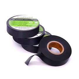 SoundOriginal Electrical Tape Black 4 Pack 3/4-Inch by 60 Feet 7 Mil Thick, Electric Tape Black 600 Voltage Rating, Flame Retardant, Commercial Grade, UL and CSA Listed (60Ft Black)