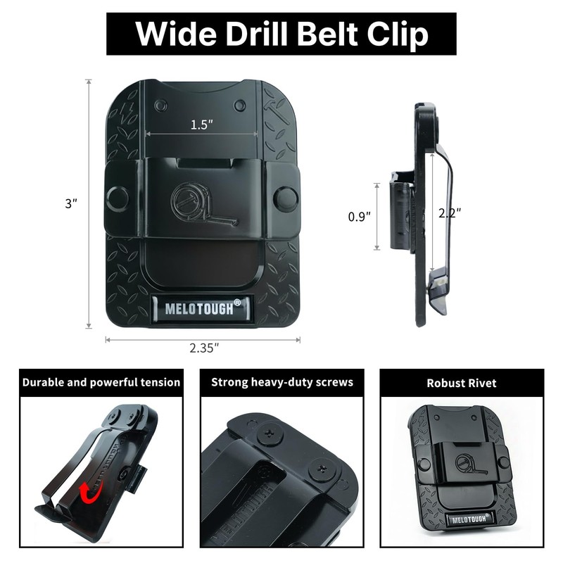 MELOTOUGH Tape Measure Holder for Tool Belt,Drill Holder for Tool