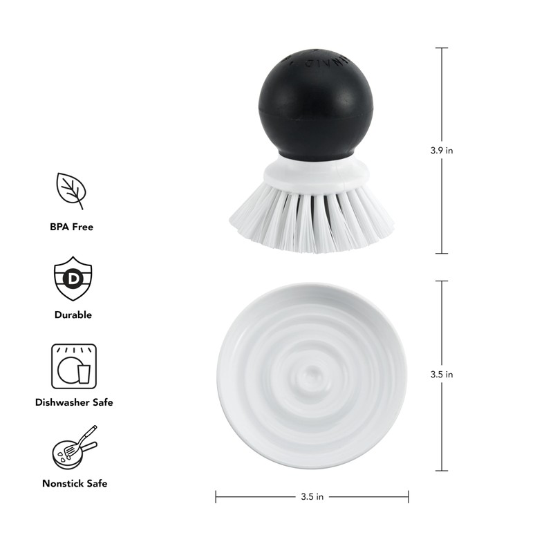 KitchenAid Palm Brush with Dish Tray to Keep Countertops Dry