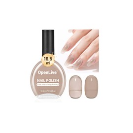 OpenLive 16.5ml Jelly Nude Brown Nail Polish Large Volume Quick Dry Nail Polish, Long Lasting Shine, Fingernail Toenail Nail Art DIY Home Travel Nail Art Gift