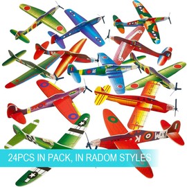 24 Glider Planes Set, Polystyrene Planes for Children, Polystyrene Airplanes, Styrofoam Airplanes, Styrofoam Gliders, Polystyrene Gliders, Polystyrene Planes, for Children's Birthday Party Favours