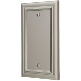 AMERELLE 94BN Continental Single Blank Cast Metal Wallplate in Satin Nickel