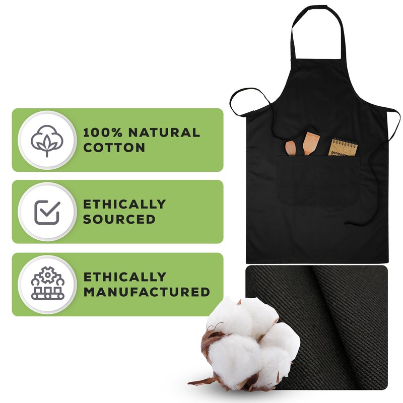 Bronta Mill Plain Unisex Chef Work DIY Apron with Twin