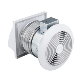 Quini 512M 6-inch Through Wall Exhaust Fan, 80 CFM 4.0 Sones, Bathroom Wall Exhaust Fan, Kitchen Ventilation Fan, 6-inch Diameter Vent, Retractable Duct