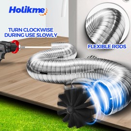 Holikme 50 Feet Dryer Vent Cleaner Kit Lint Remover Flexible Dryer Vent Cleaning Brush Extends Up to 50 Feet | Holikme