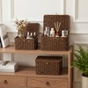 Nonam Wicker Storage Basket with Lid, Large Shelf Baskets for