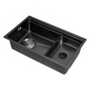 Black Kitchen Sink, 29.5" x 17.7" Undermount Workstation Sink, Drop-in