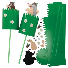 Baker Ross FX624 Mole Pop Up Doll Craft Kits - Pack of 5, Autumn and Forest Animal Craft Kits for Kids