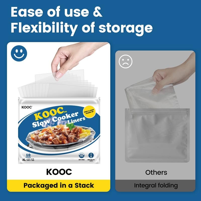 KOOC Slow Cooker Liners 14"x22" 30 Count Extra Large Size