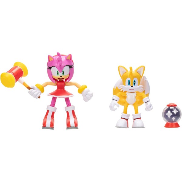 Sonic the Hedgehog Sonic 4" Action Figure 2 Pack - Modern Tails & Modern Amy