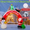 10FT Inflatable Christmas, Snowman with Santa Claus Built-in White LEDs