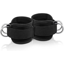 Ankle Resistance Bands, Ankle Tube Band with Adjustable,for Home & Gym, Booty Workouts Kickbacks, Leg Extensions, Hip Abductors, Abs and Glute Exercises Fits Men&Women (Black)