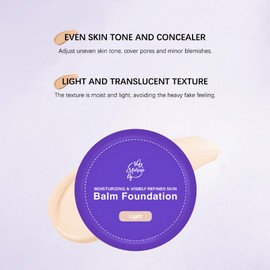 Balm Foundation for Mature Skin, Hydrating Coverage Foundation Balm Buildable Medium Coverage, Blurs Fine Lines & Smooths Texture, Smooths Texture (Light, 1)