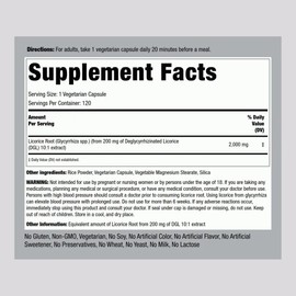 Piping Rock DGL Supplement | 2000mg | 120 Capsules | Licorice Root | Mega Potency | Herbal Extract | Vegetarian, Non GMO, Gluten Free