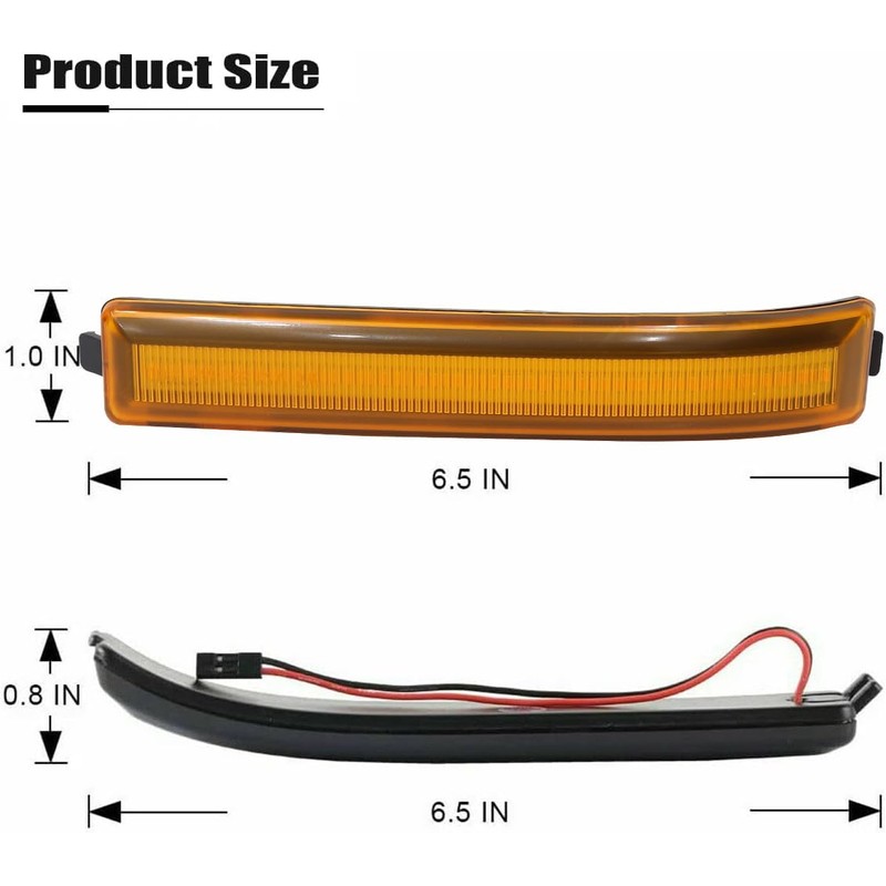 GTINTHEBOX Amber Lens Amber Led Side Mirror Marker Turn Signal