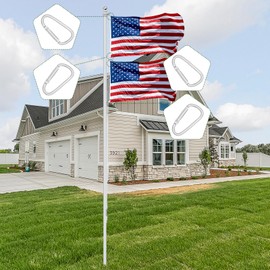 CQ Garden Flag Snap Hooks, Large Size Aluminum Metal Flag Snaps Clips for Flagpole Ropes, Indoor and Outdoor Use (6-Pack, Silver)