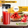 2Pcs Replacement 16oz Blender Cups with 4Pcs Sip & Seal