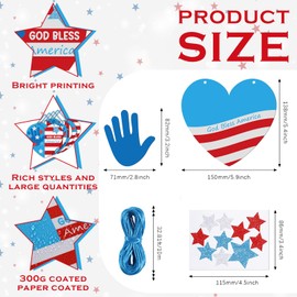 DoubleFill 24 Sets 4th of July Patriotic Crafts God Bless America DIY Independence Day Crafts Patriotic Faith Ornament Arts for Home Classroom Game Arts Activities Party Favor Decorations