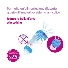 MAM Easy Start (TM) Anti-Colic Set 0+ Months, 2 Bottles 130 ml and 260 ml with Nanò Dummy 0-2 Months, Light Blue