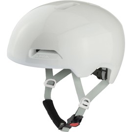 Alpina Haarlem Robust, Individually Adjustable & Lightweight Urban Bicycle Helmet for Adults, White Gloss, 52-57 cm