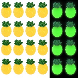 Chewarelly 24 Pcs Luminous Mini Pineapple Glow in The Dark Miniature Artificial Pineapple for DIY Craft Project Garden Home Decoration