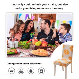 VanderHOME Chair Covers, Universal Stretch Dining Room Chair Covers, Modern Chair Covers, Removable Chair Cover, Soft Washable Dining Room Chairs Slipcovers, Chair Cover, Orange, Pack of 6