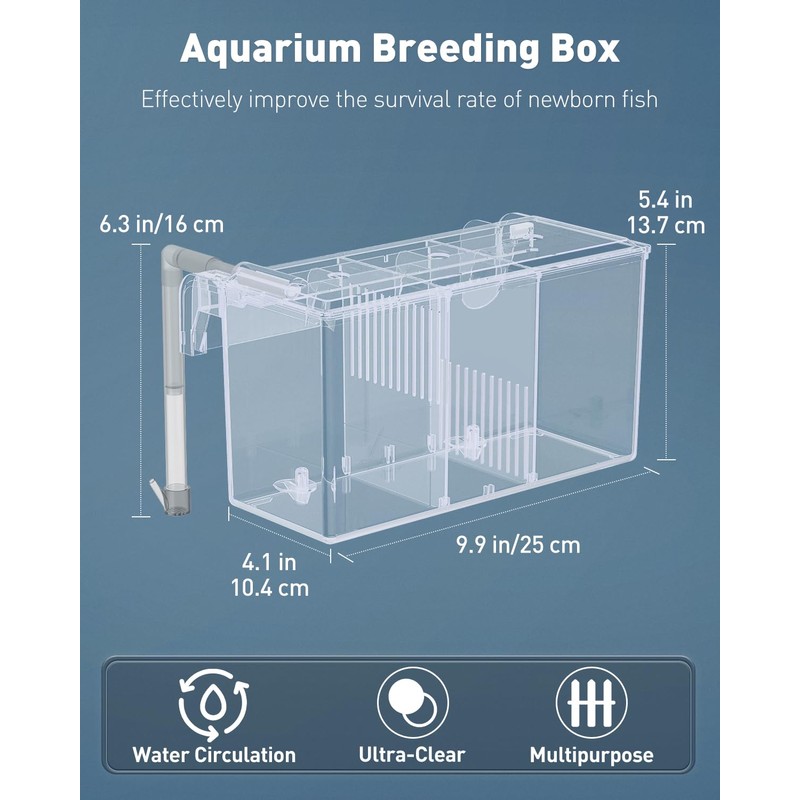 Pawfly Aquarium Fish Incubator Fish Tank Incubator Acrylic Fish Incubator
