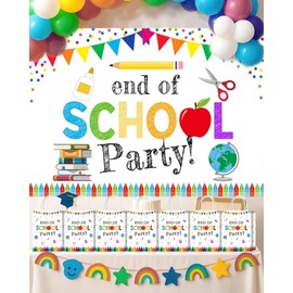 Brattol 16 Pcs End of School Party Gift Bags, End of School Party Favor Bags, Colorful Schools Out for Summer, Fun Preschool Graduation and Graduation Decor