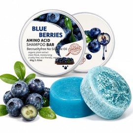 Blueberry Fields Shampoo & Conditioner, for Hair Strengthening | Blueberry Organics Shampoo Bar Hair Care Bundl,Strengthening, Thickening & Volumizing