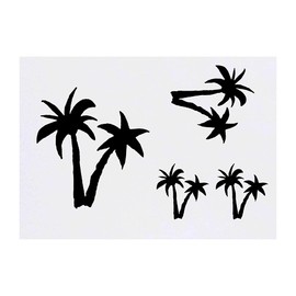 4 x 'Palm Trees' Temporary Tattoos - Water Resistant, Skin-Safe, Non-Toxic Transfers, Mixed Sizes (TO00042593)
