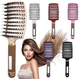 Cepillo Peine Desenredar Cabello Peinado Cabello Lacio Chino Ondulado Rizado Humedo Herramientas Peluqueria Cepillo Masajedor Cuero Cabelludo Cepillo Capilar (Blanco)